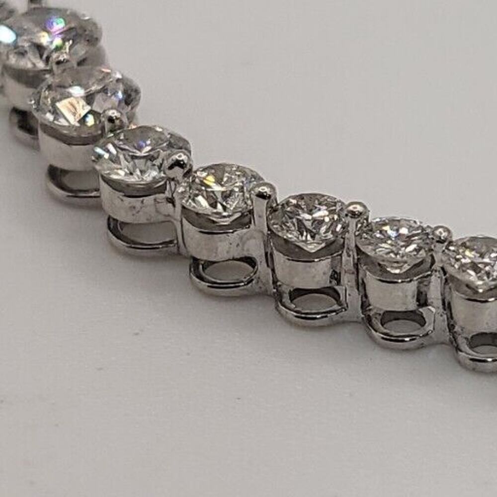 14k White Gold Diamond Tears Shape Pendant 12 Round Diamonds 1 1/2 Ct Necklace View 6